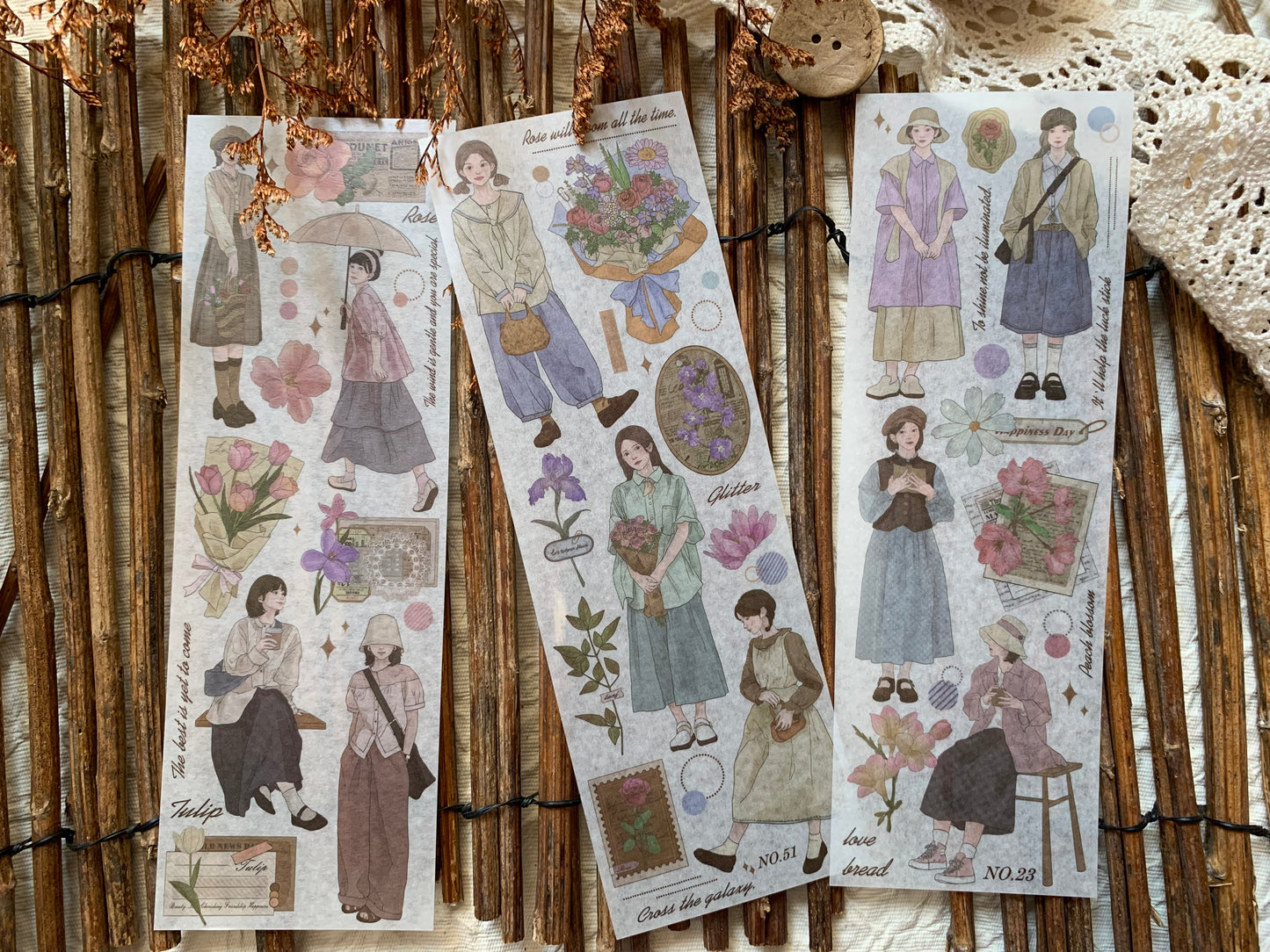 Girl Long Sticker Set - 3