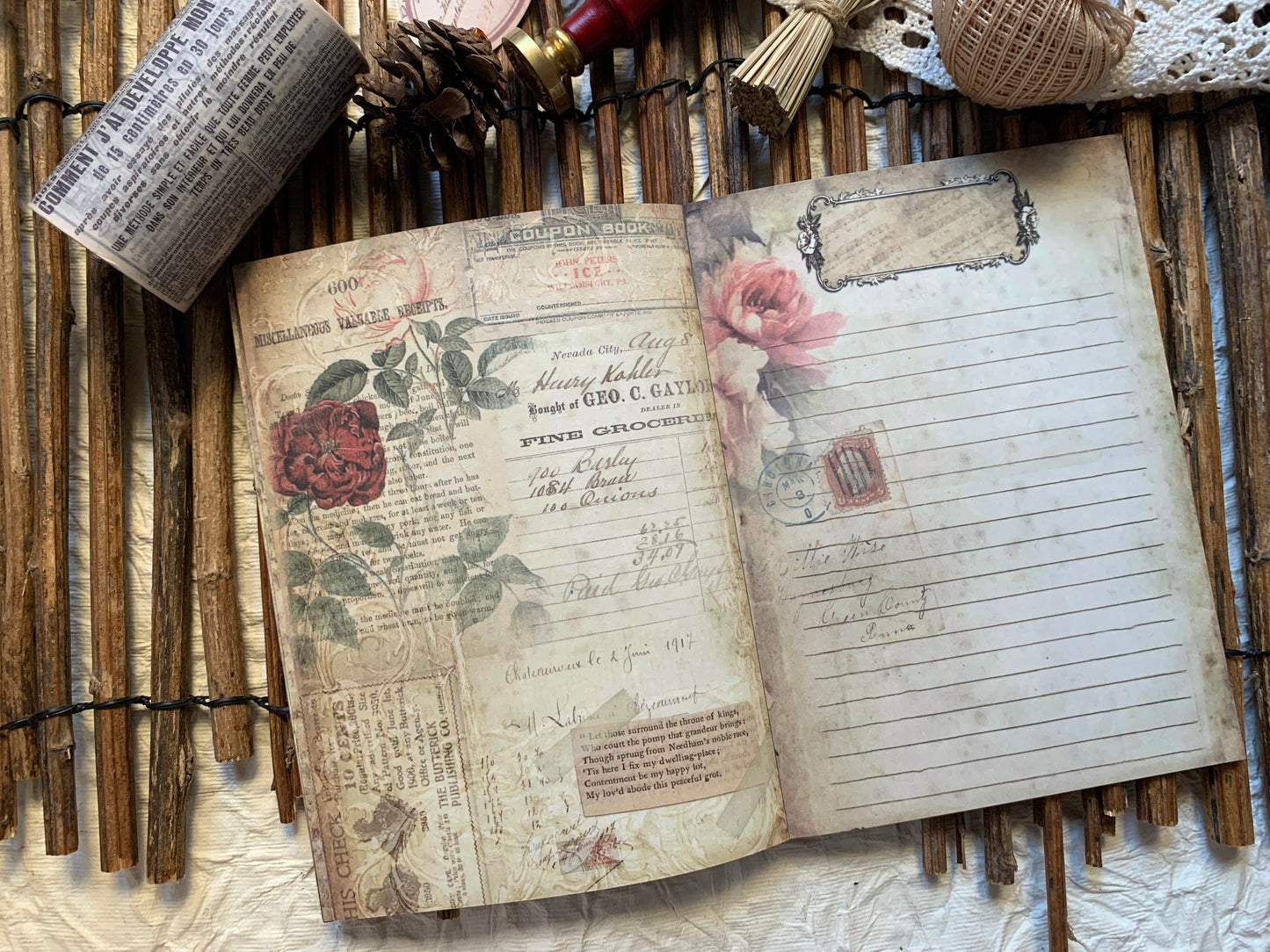 Large Vintage Booklet - Rose