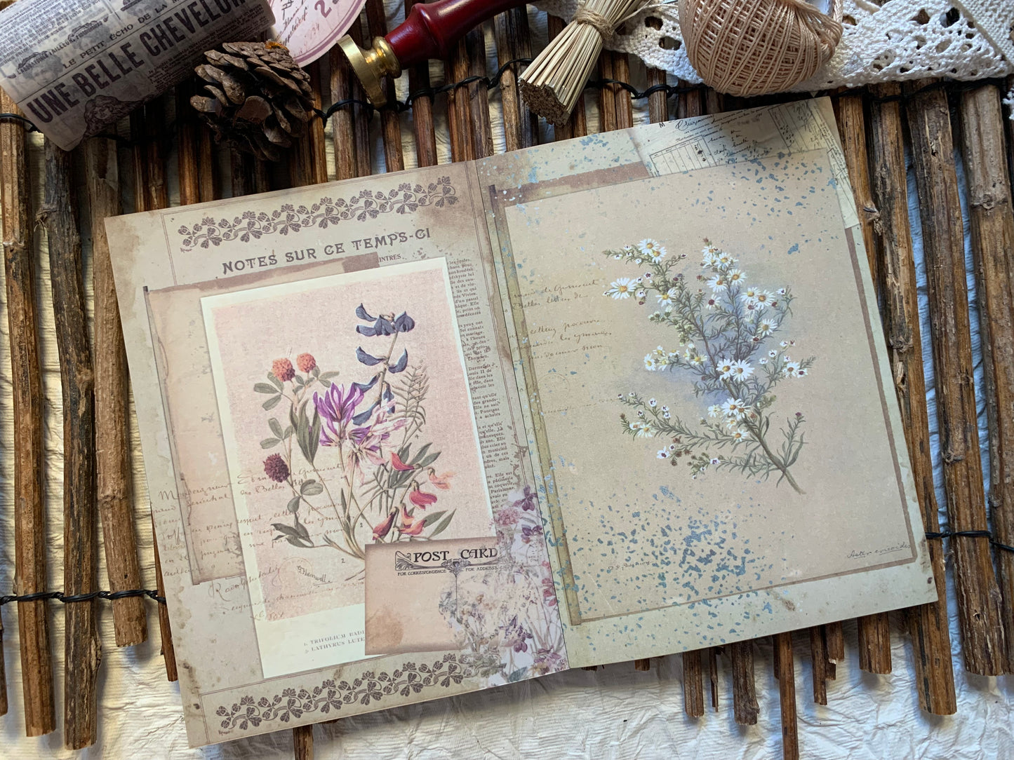 Large Vintage Booklet - Floral