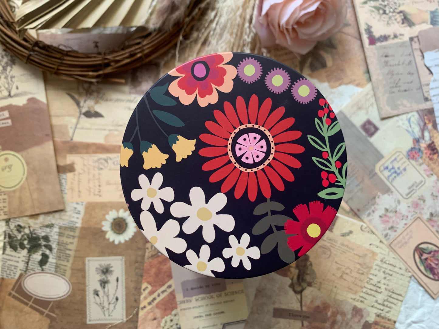 Round Storage Box - Flower