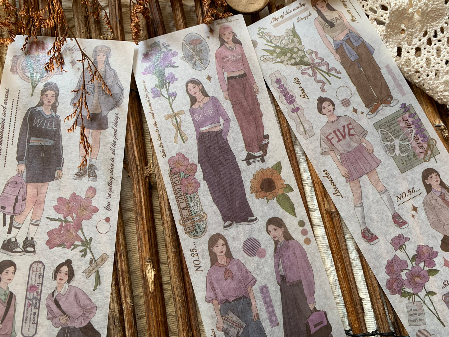 Girl Long Sticker Set - 1