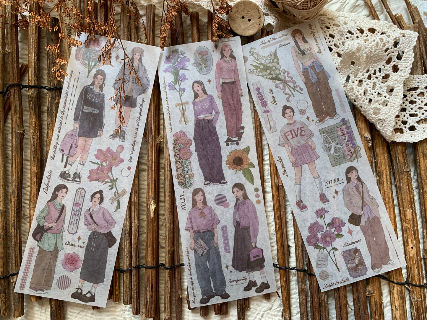 Girl Long Sticker Set - 1