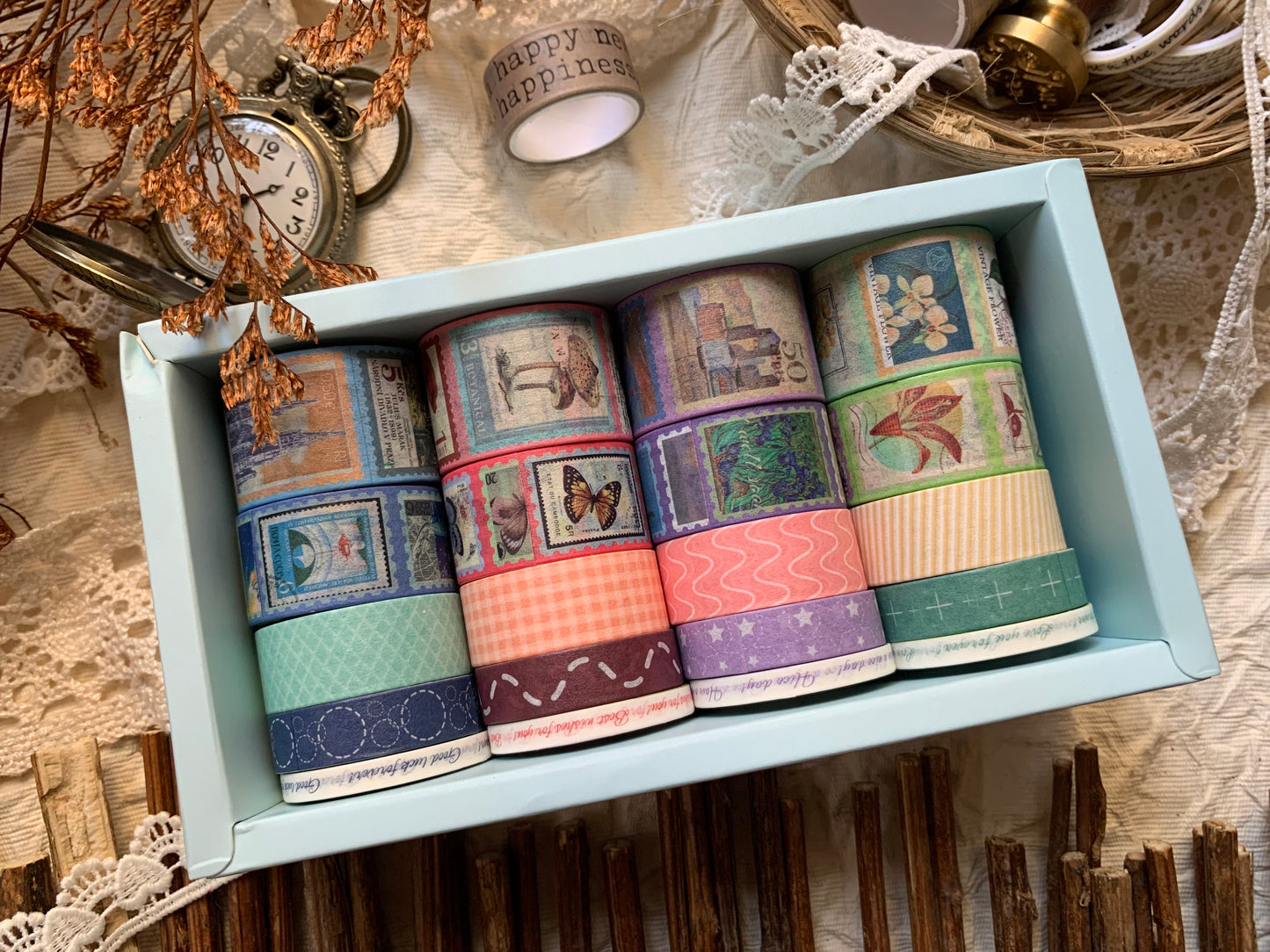 Colourful Vintage Washi Tape Set