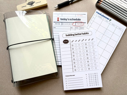 Clear Journal + Wellness Notepads