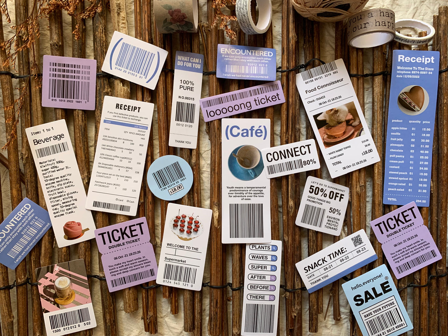 Barcode Sticker Set - Purple