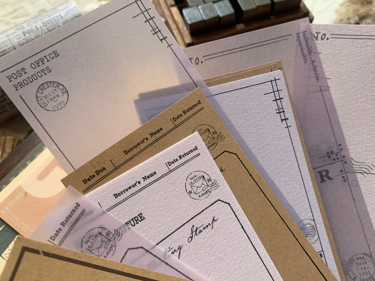 Vellum + Kraft Note Paper - Stamp