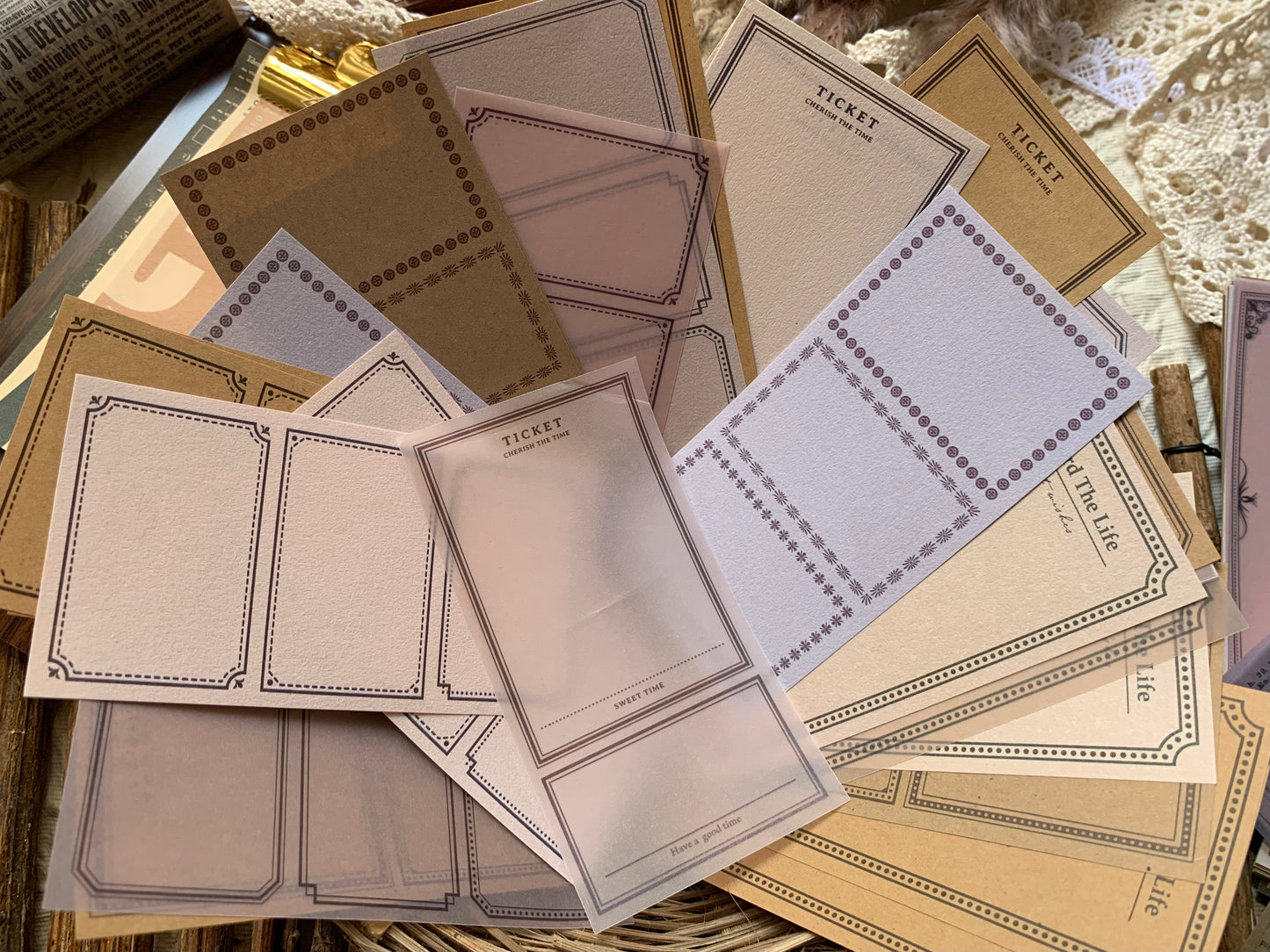 Vellum + Kraft Paper Set - Ticket