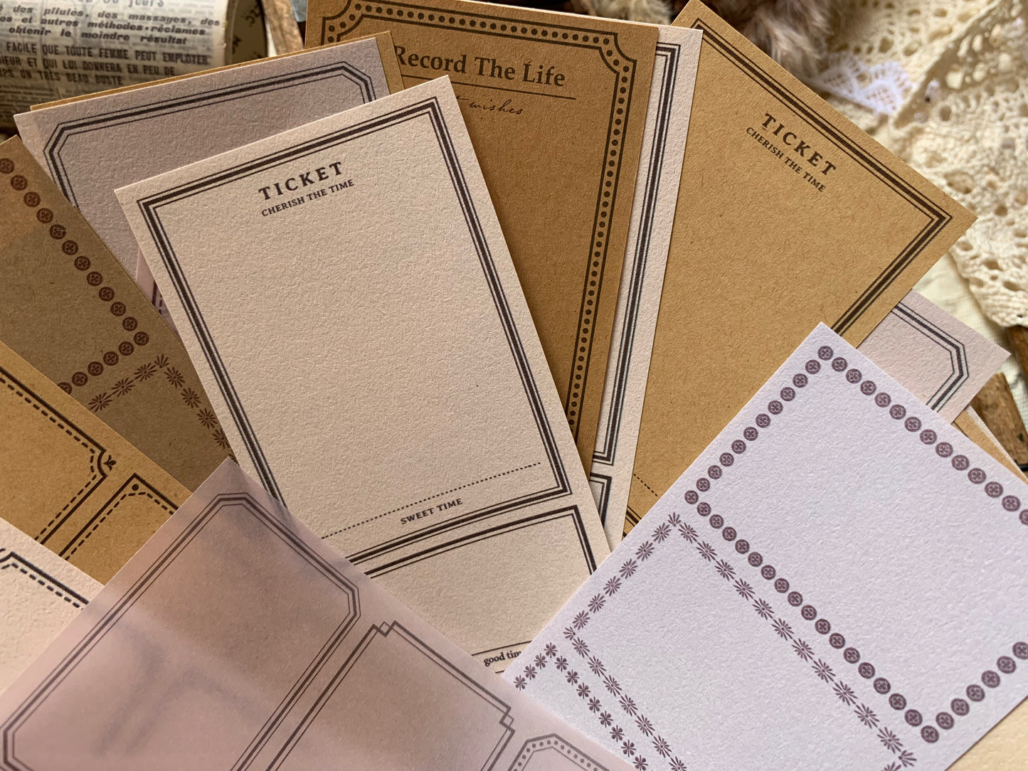 Vellum + Kraft Paper Set - Ticket
