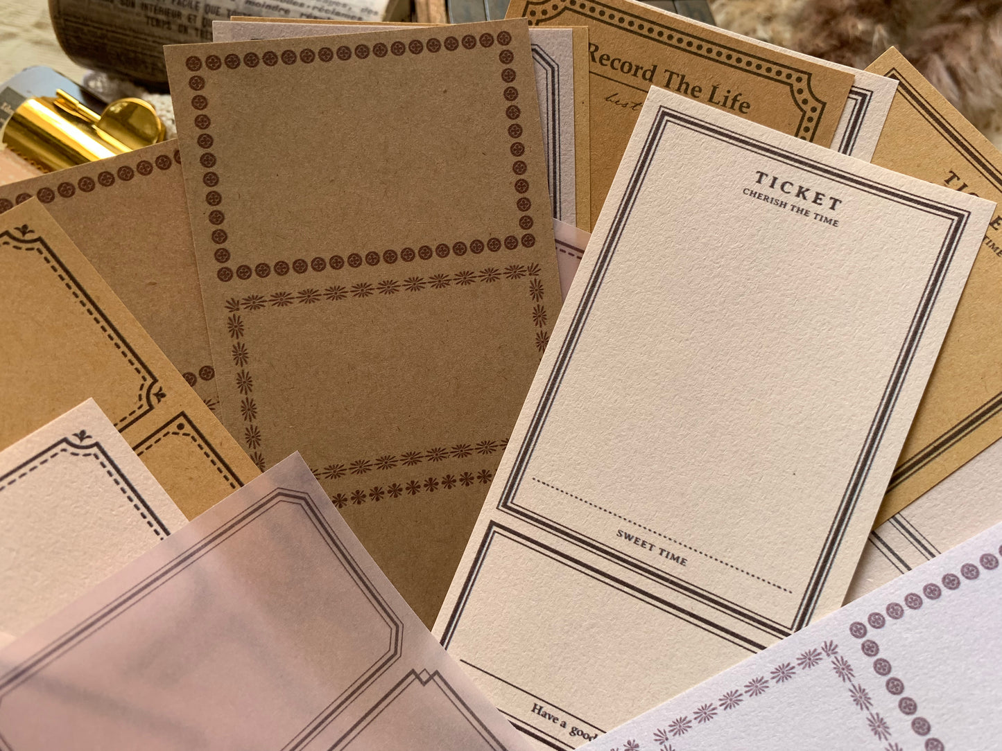 Vellum + Kraft Paper Set - Ticket