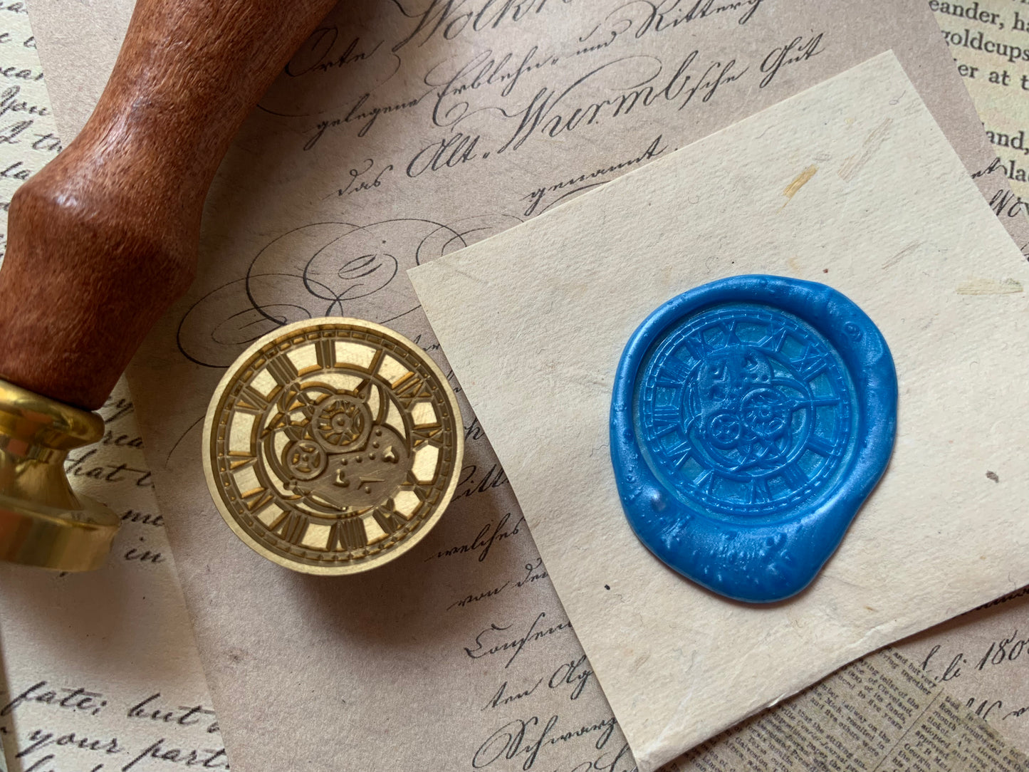 Wax Seal Stamp/Kit - VIntage Clock