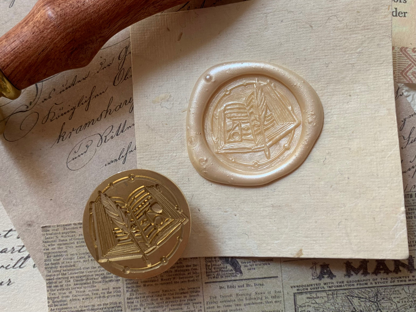 Wax Seal Stamp/Kit - Vintage Book