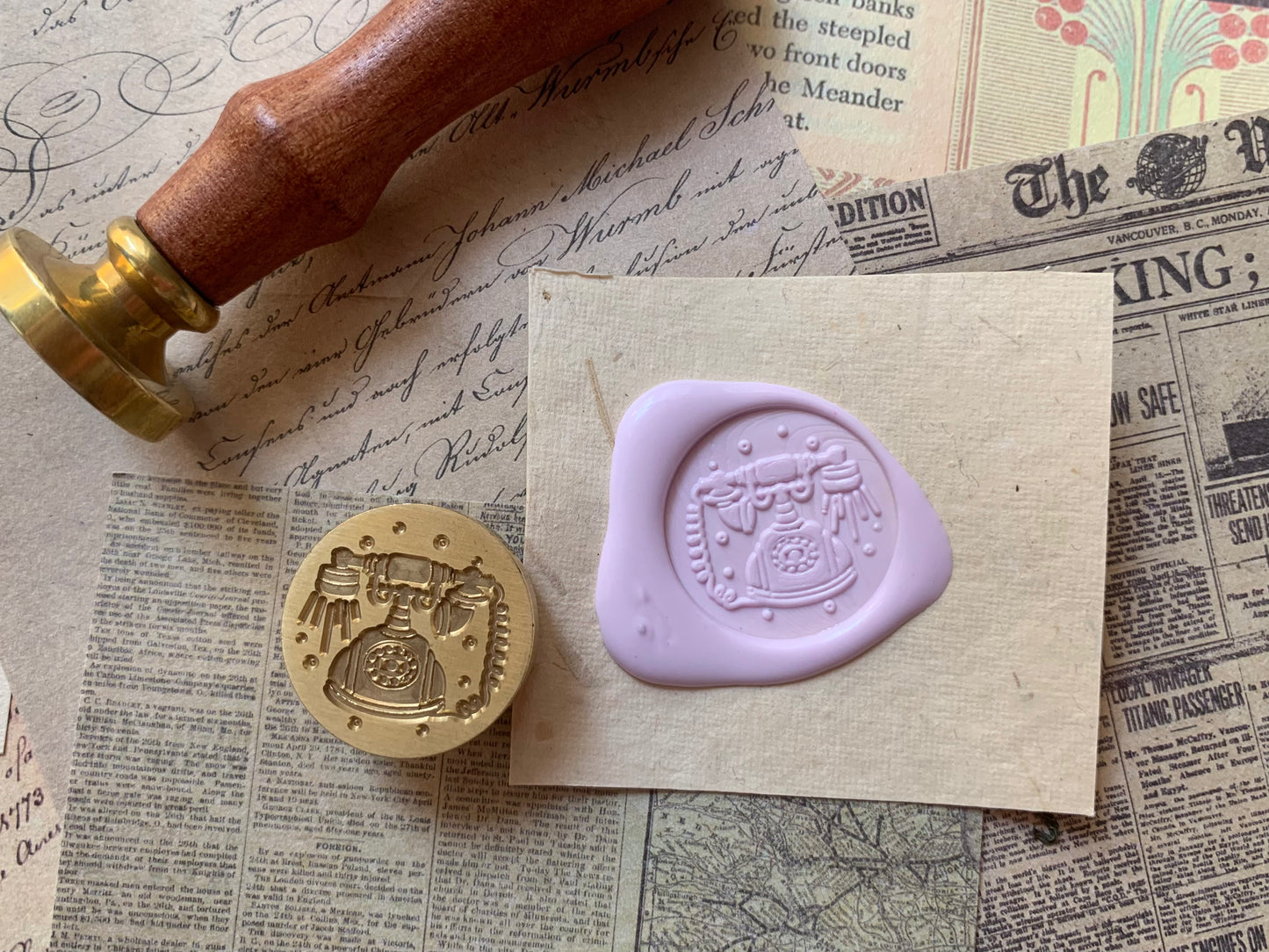 Wax Seal Stamp/Kit - Telephone