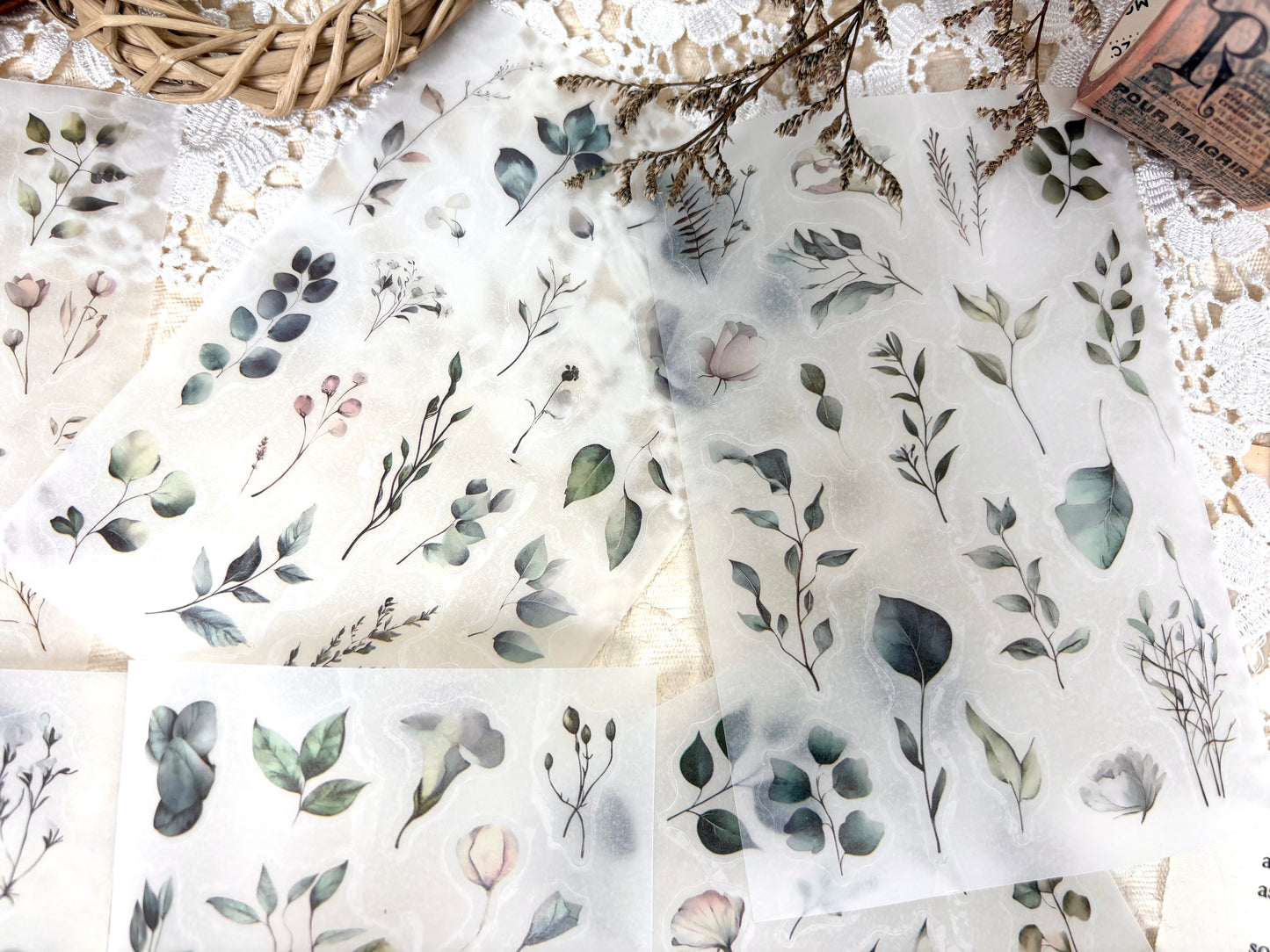 Leafy Stickers Set - Green
