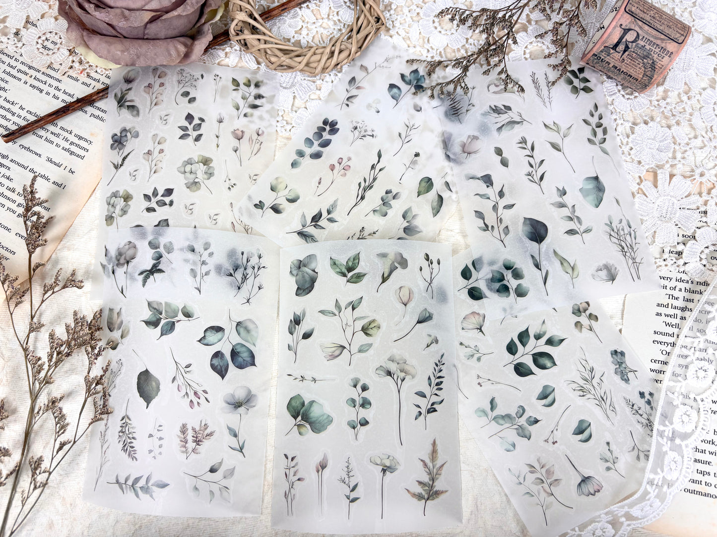 Leafy Stickers Set - Green