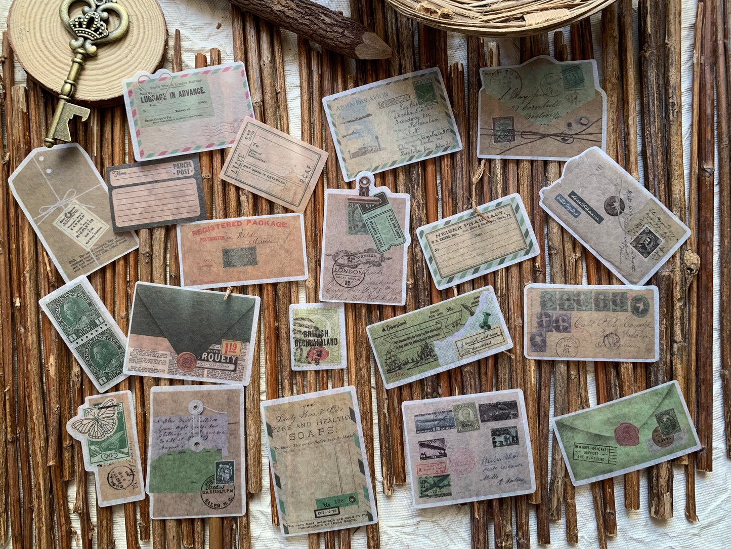 Postcard Sticker Set - Green