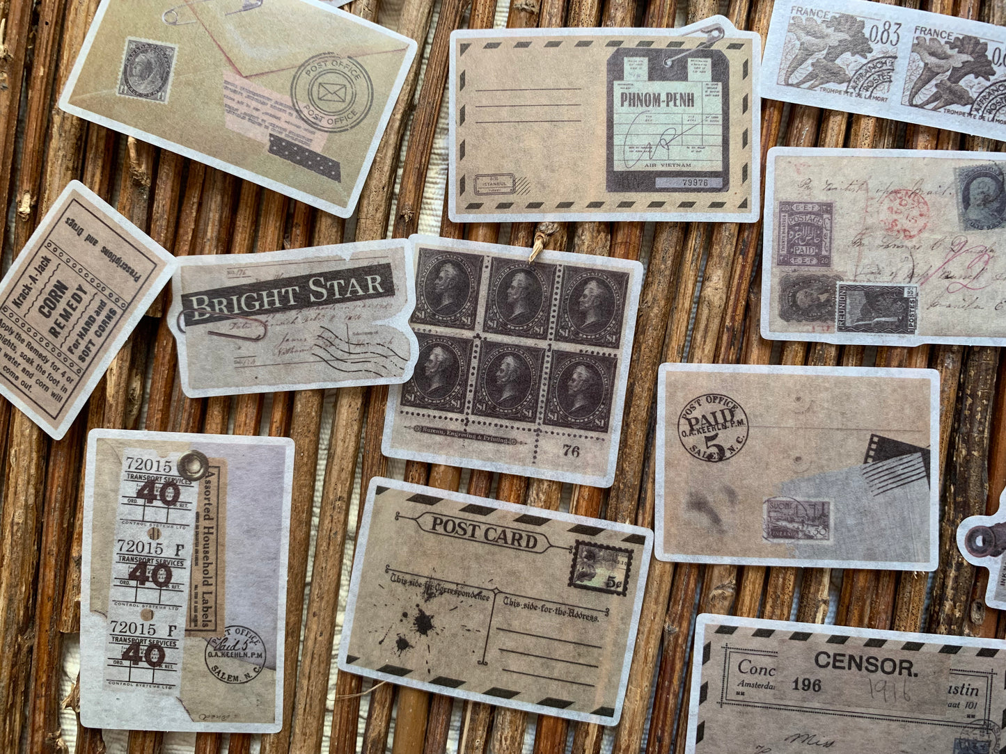 Postcard Sticker Set - Black