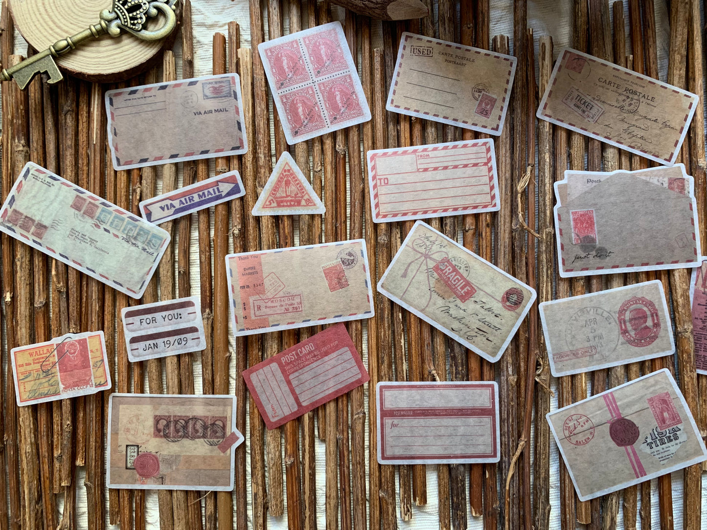 Postcard Sticker Set - Red