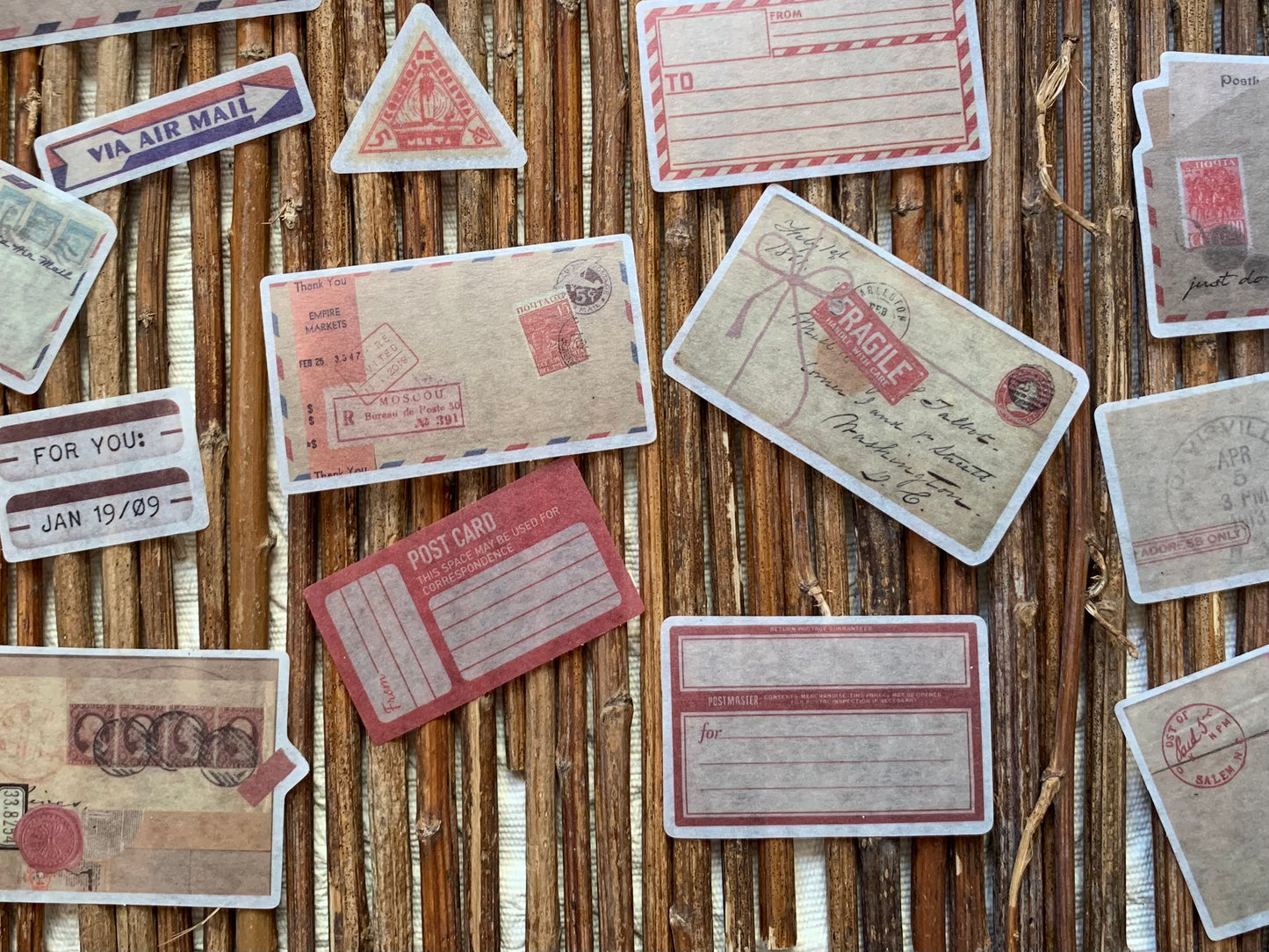 Postcard Sticker Set - Red