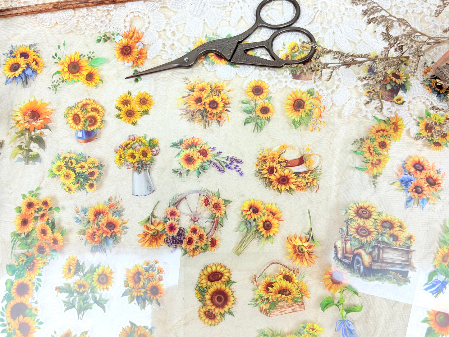 Sunflower Floral Sticker Set