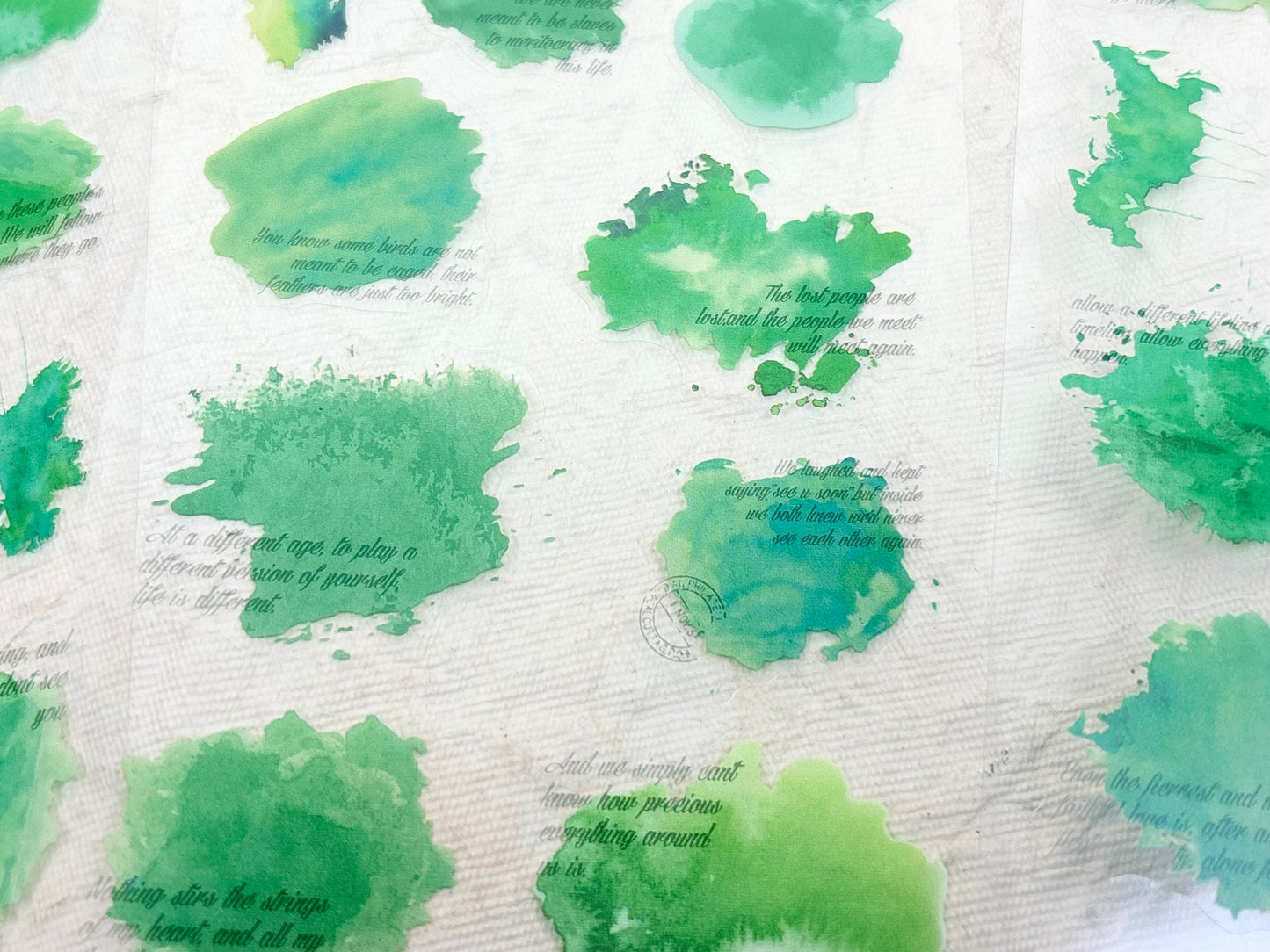 Colored Quote Sticker Set - Green