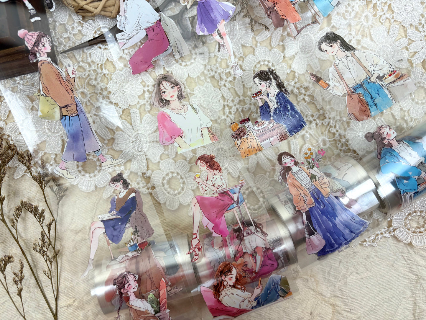 Girl Sticker Washi Tape Set