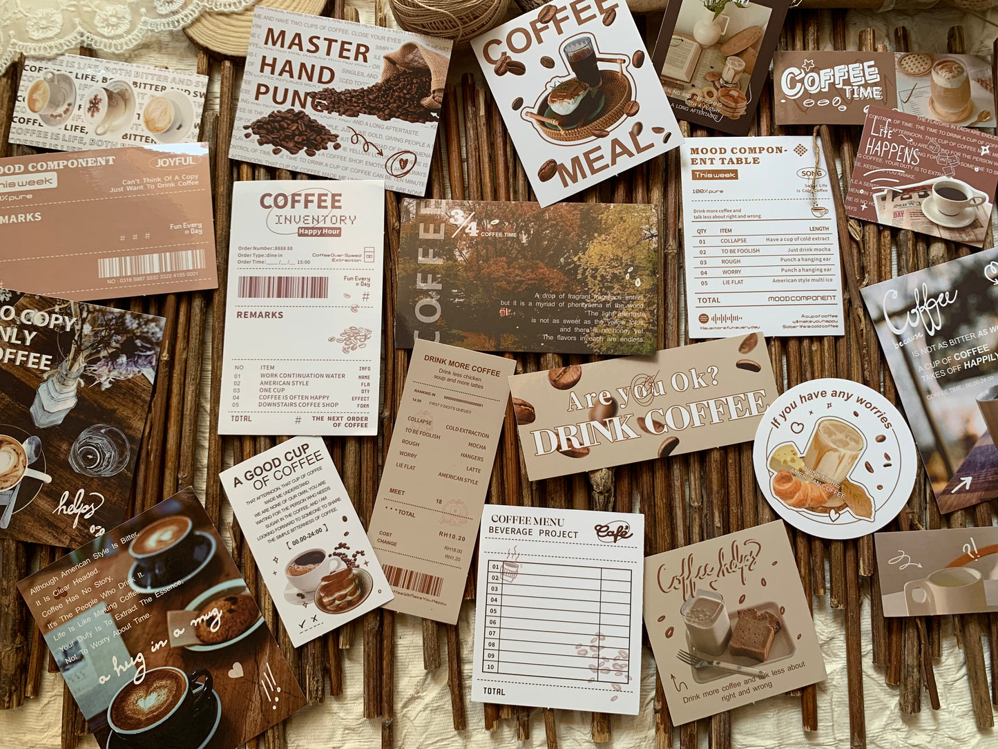 Coffee Sticker Set - Brown