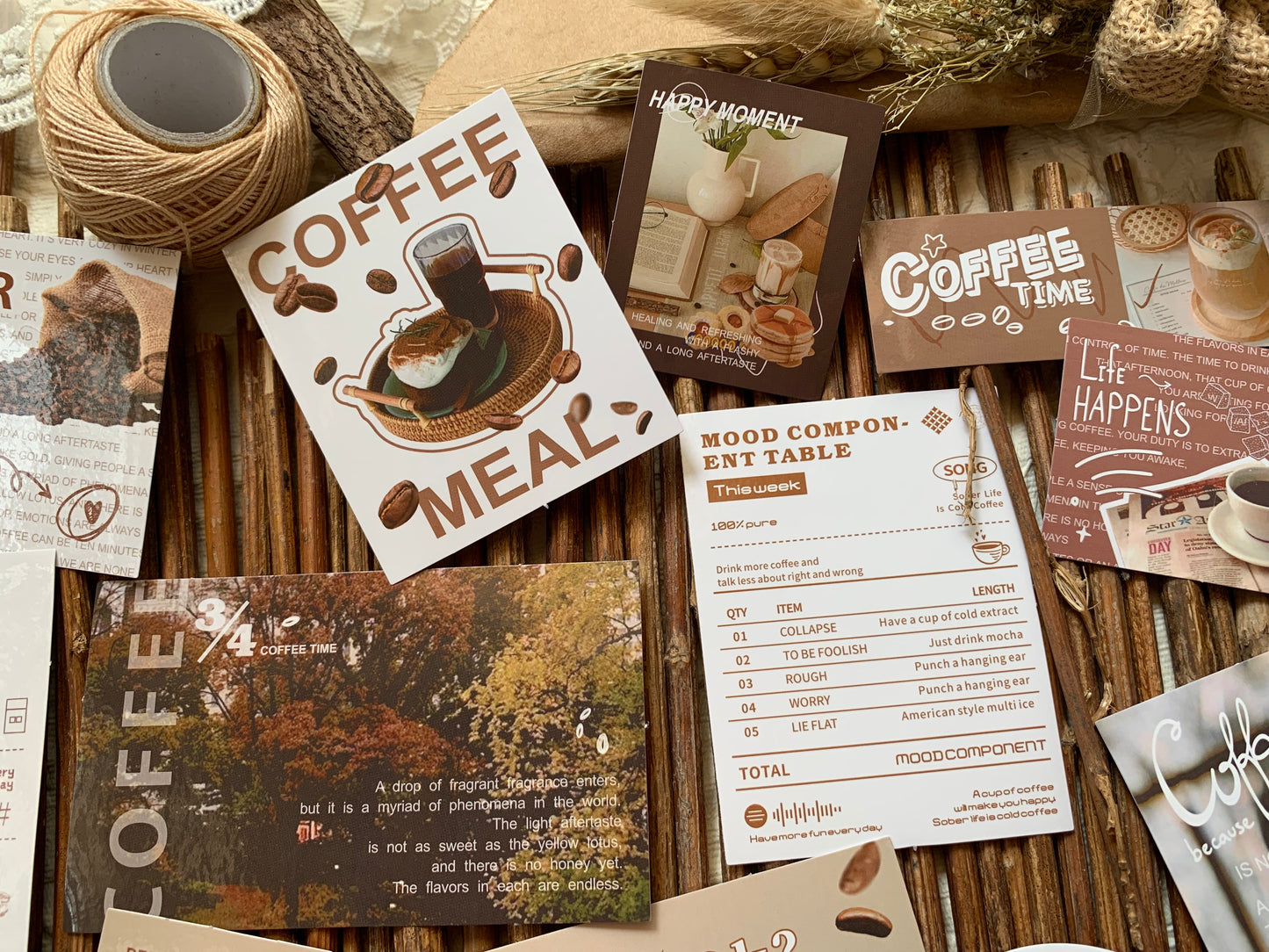 Coffee Sticker Set - Brown
