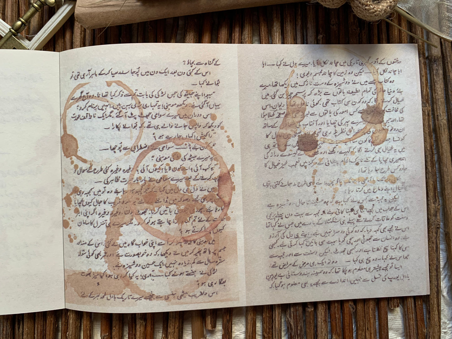 Horizontal Paper Booklet - Coffee Stains