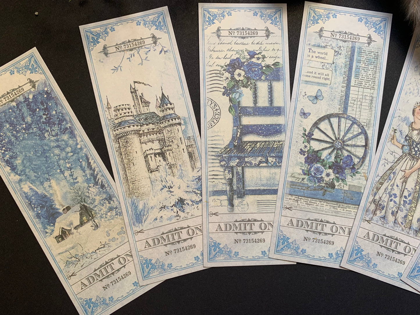 Long Aesthetic Cards - Blue