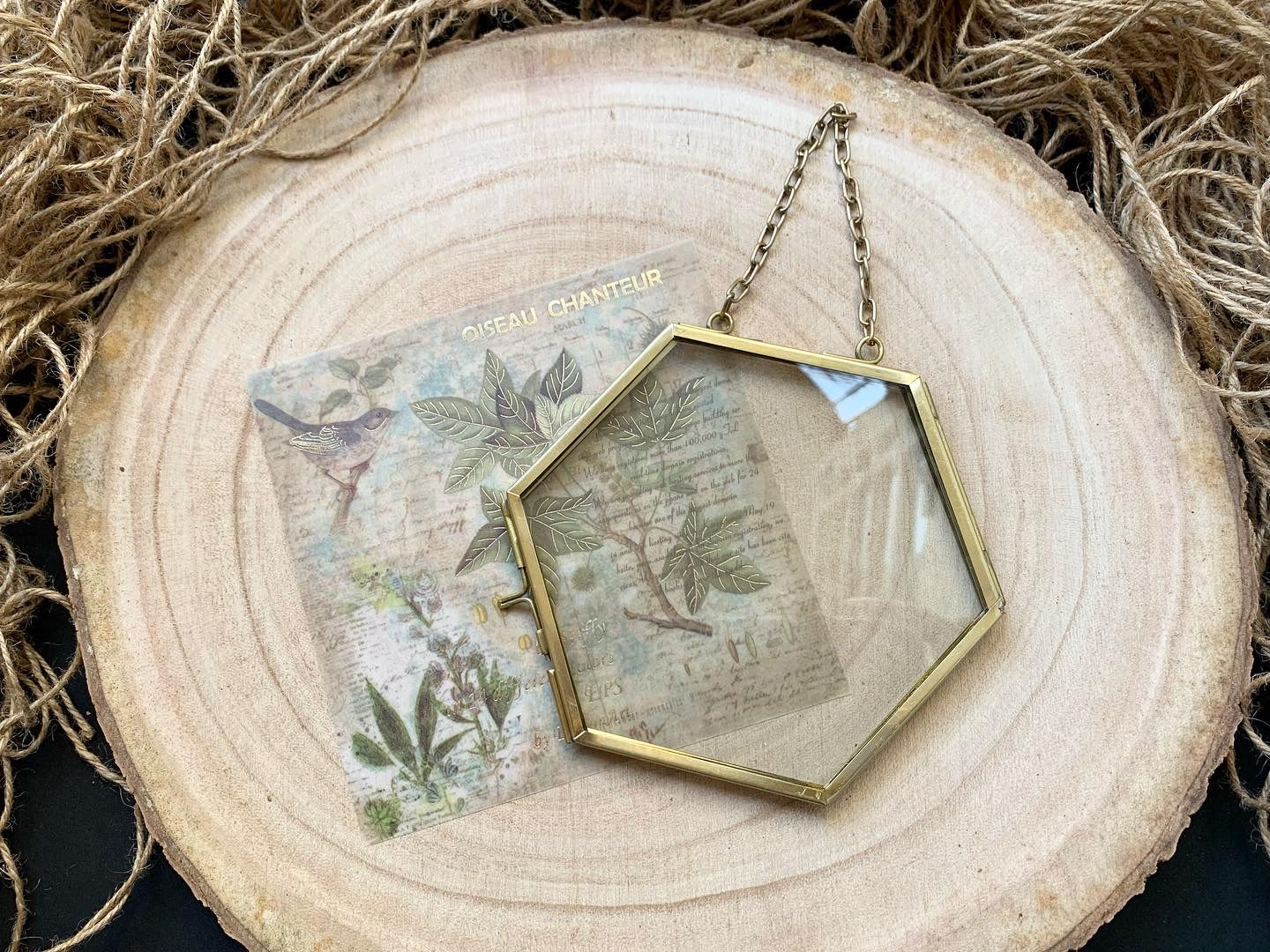 Vintage Glass Frame - Edged Rectangle/ Hexagon/ Edged Square