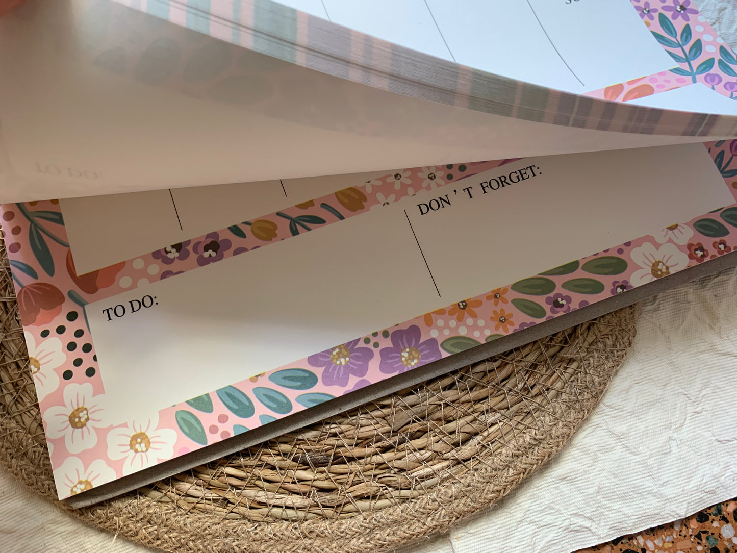 Weekday Planner Note Pad