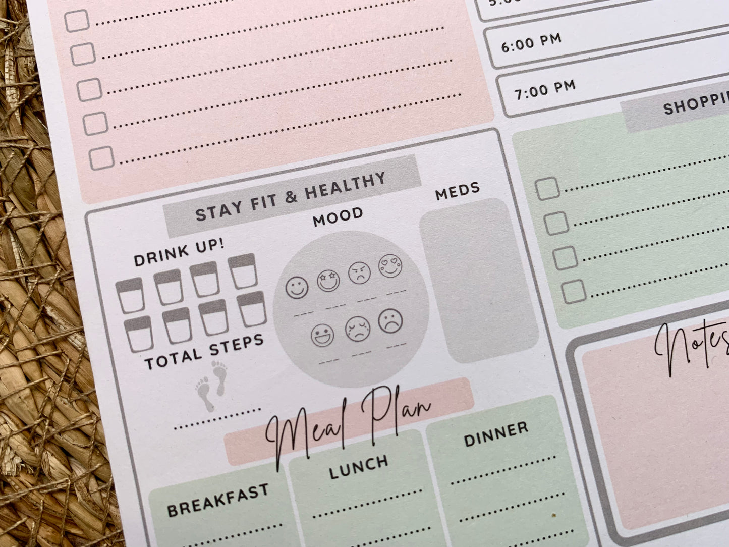 Daily Planner Note Pad