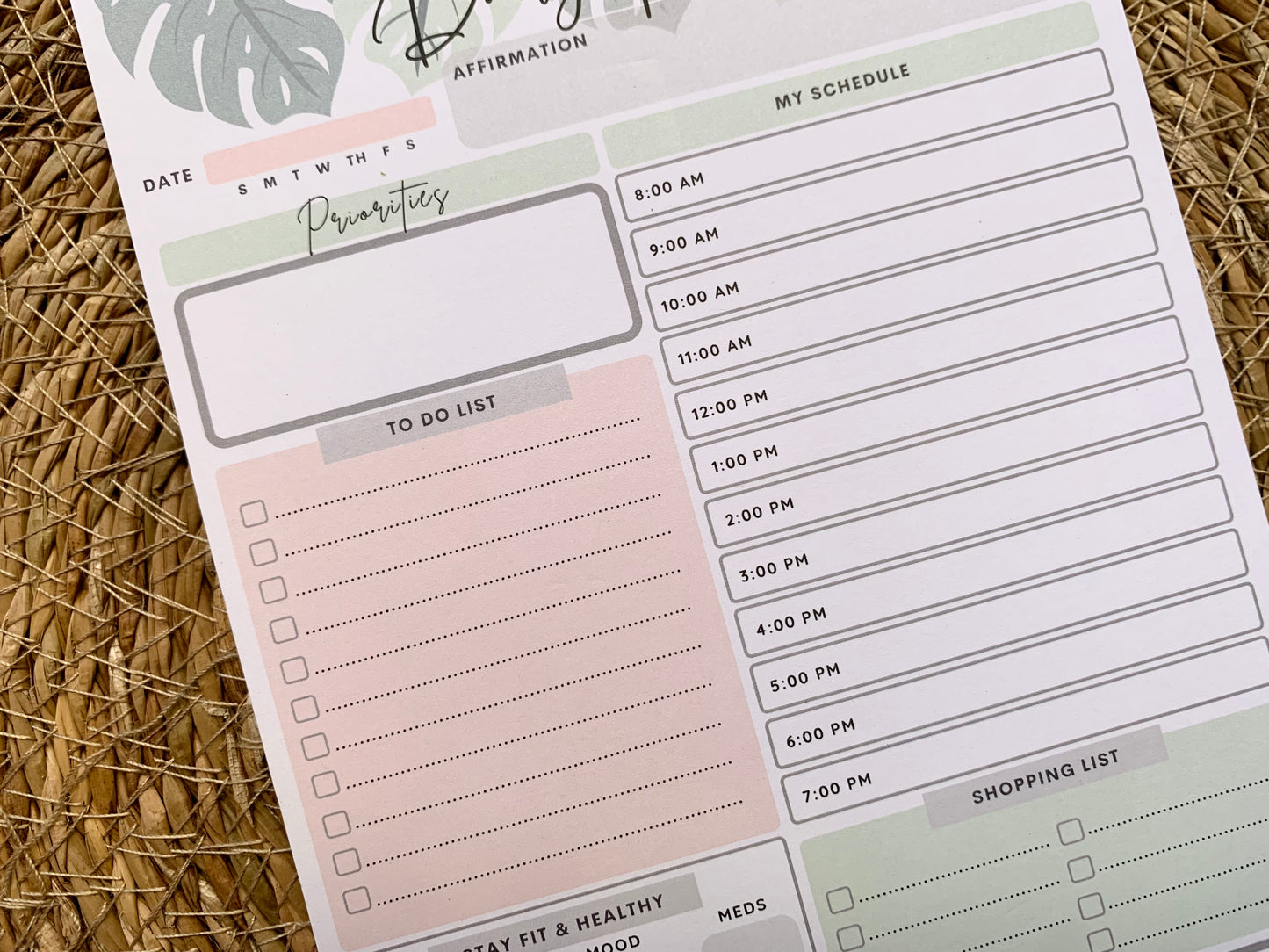 Daily Planner Note Pad