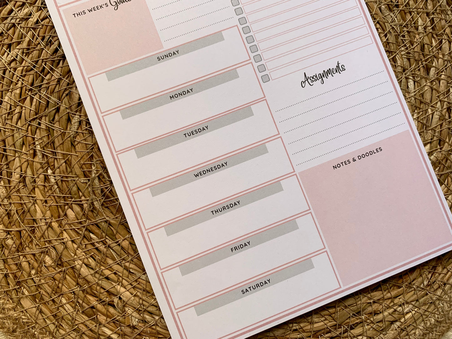 Study Planner Note Pad