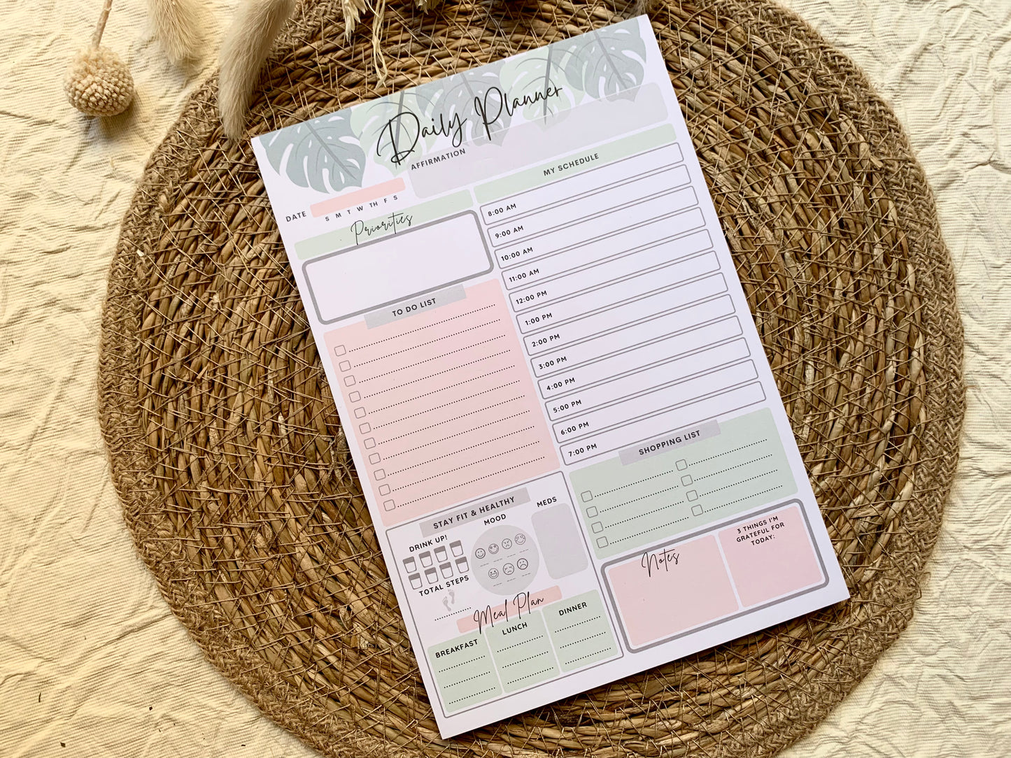 Daily Planner Note Pad