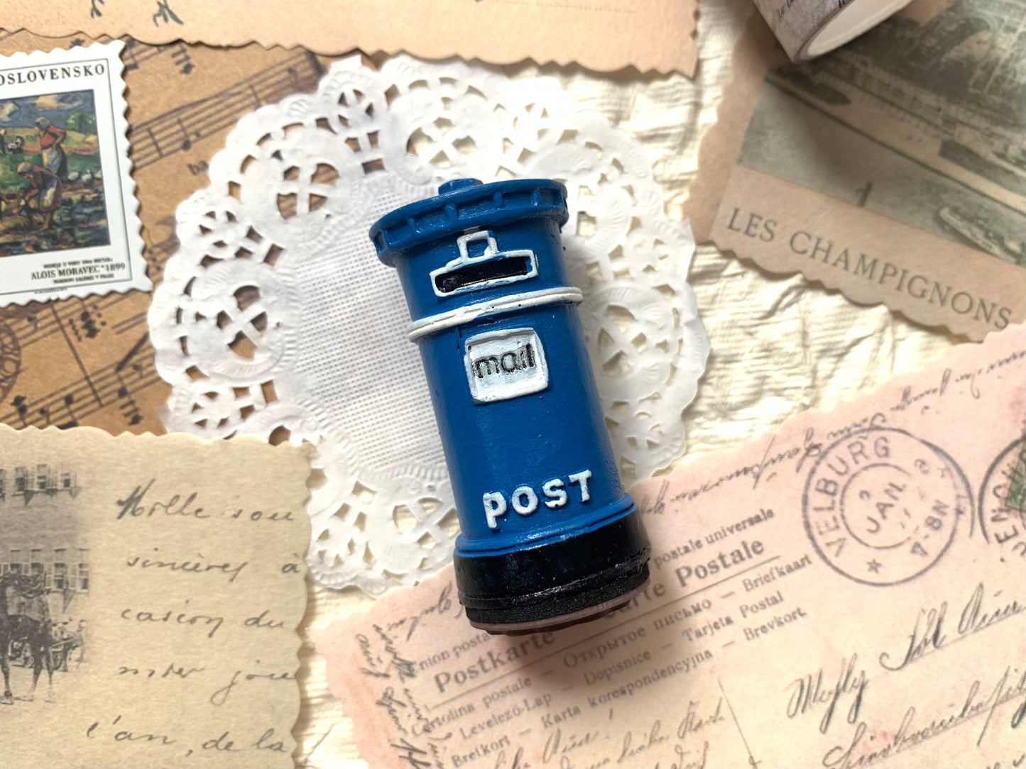 Mail Box Stamp - Blue
