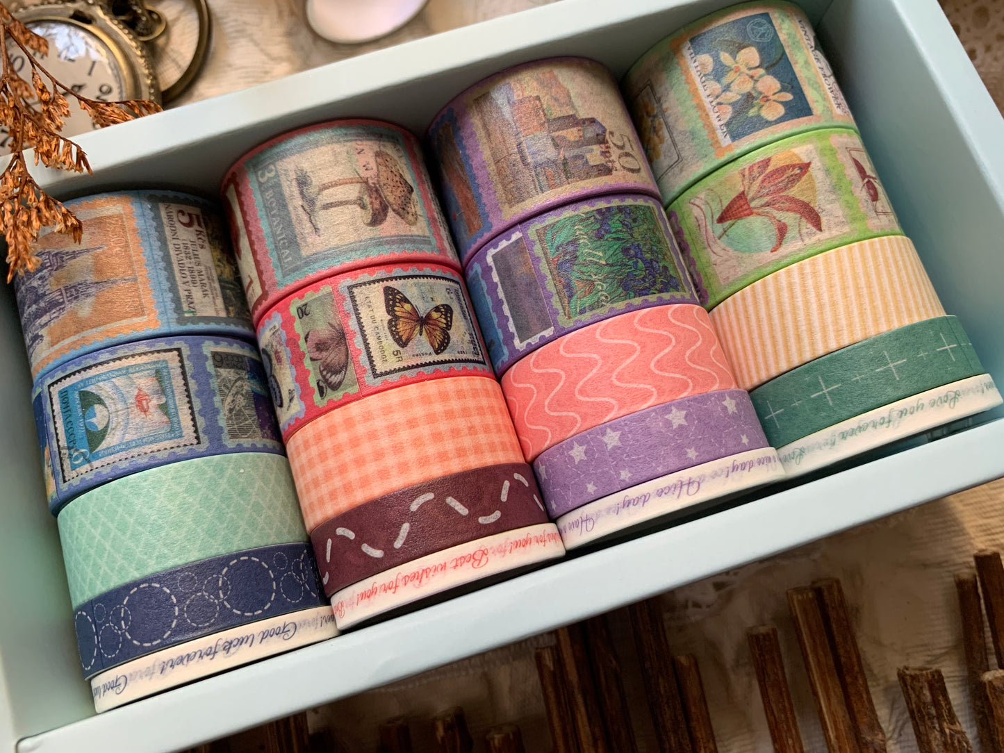Colourful Vintage Washi Tape Set