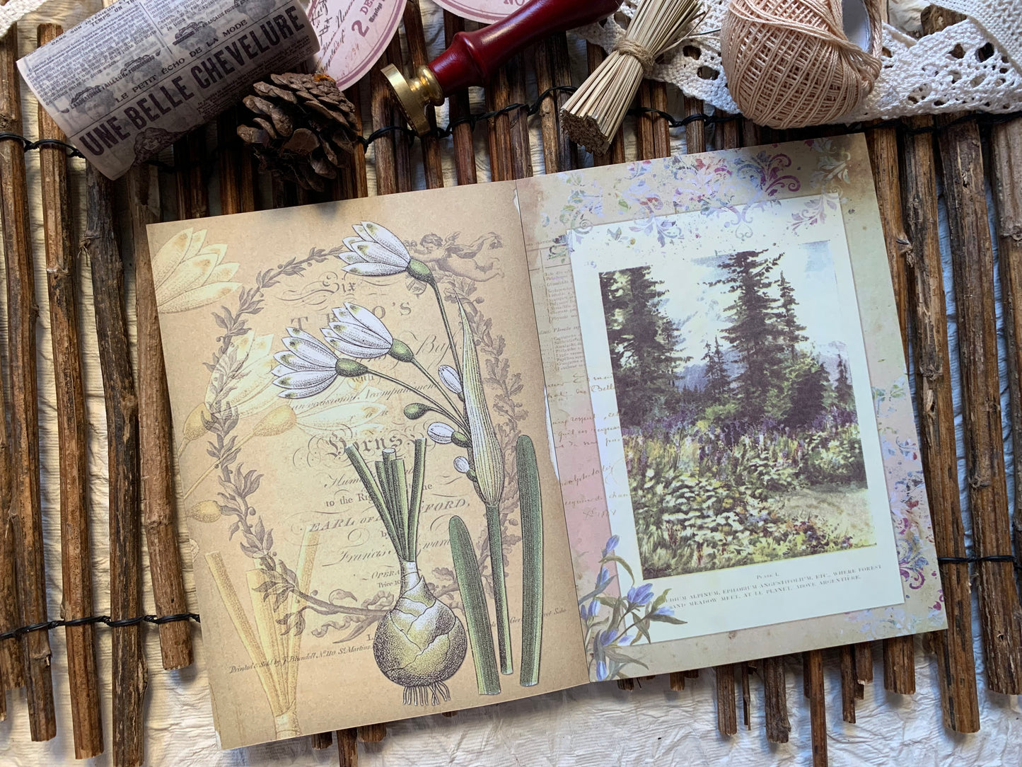 Large Vintage Booklet - Floral