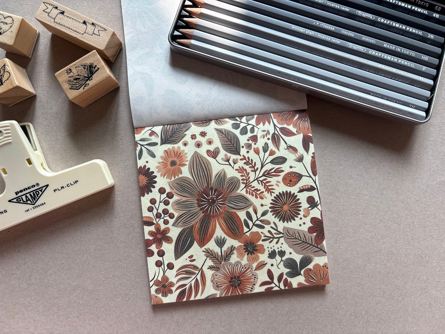 Floral Prints Booklet - Brown