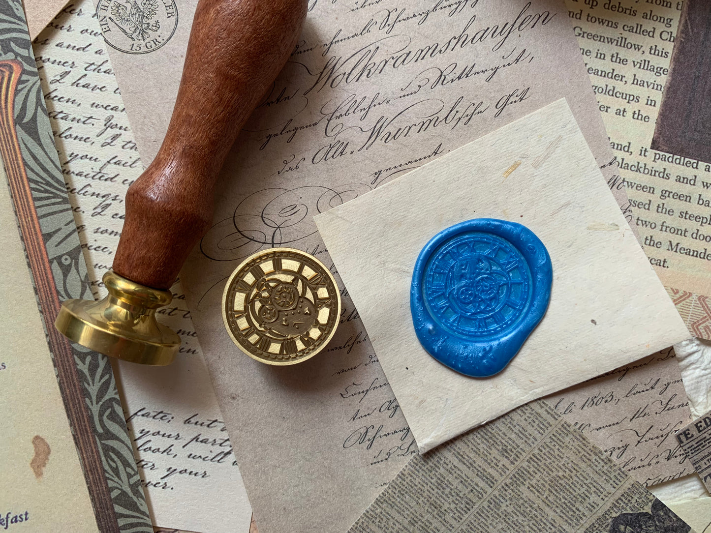 Wax Seal Stamp/Kit - VIntage Clock