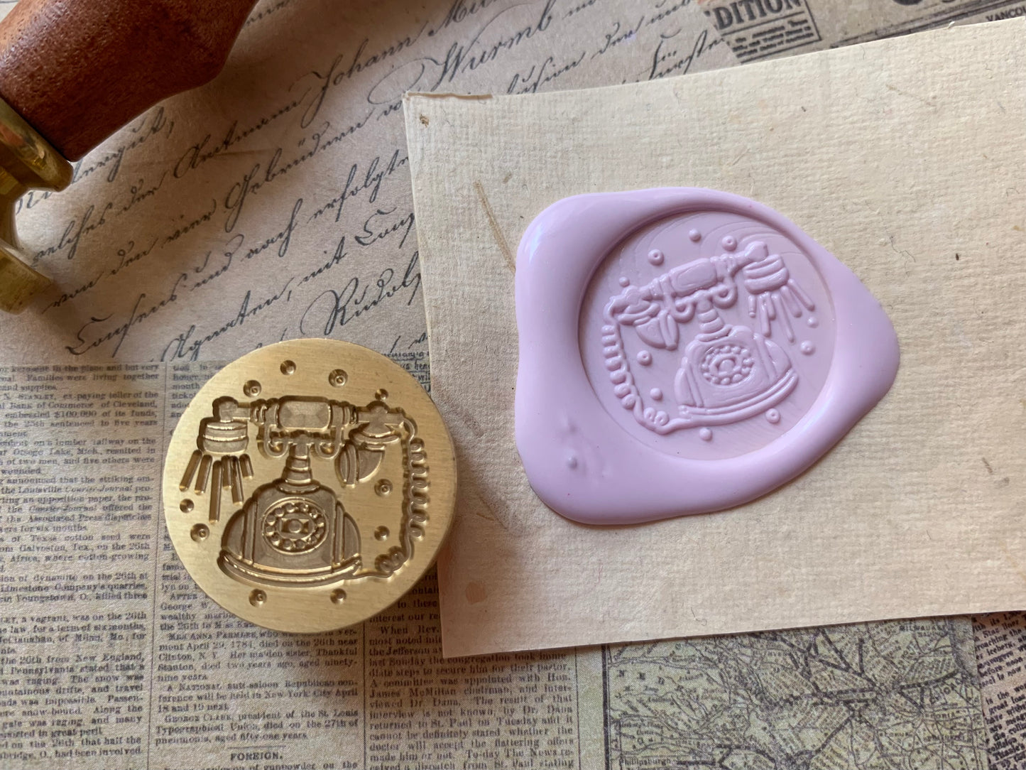 Wax Seal Stamp/Kit - Telephone