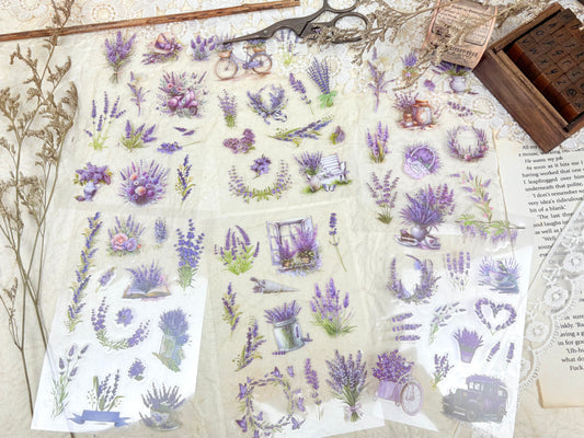 Lavender Floral Sticker Set