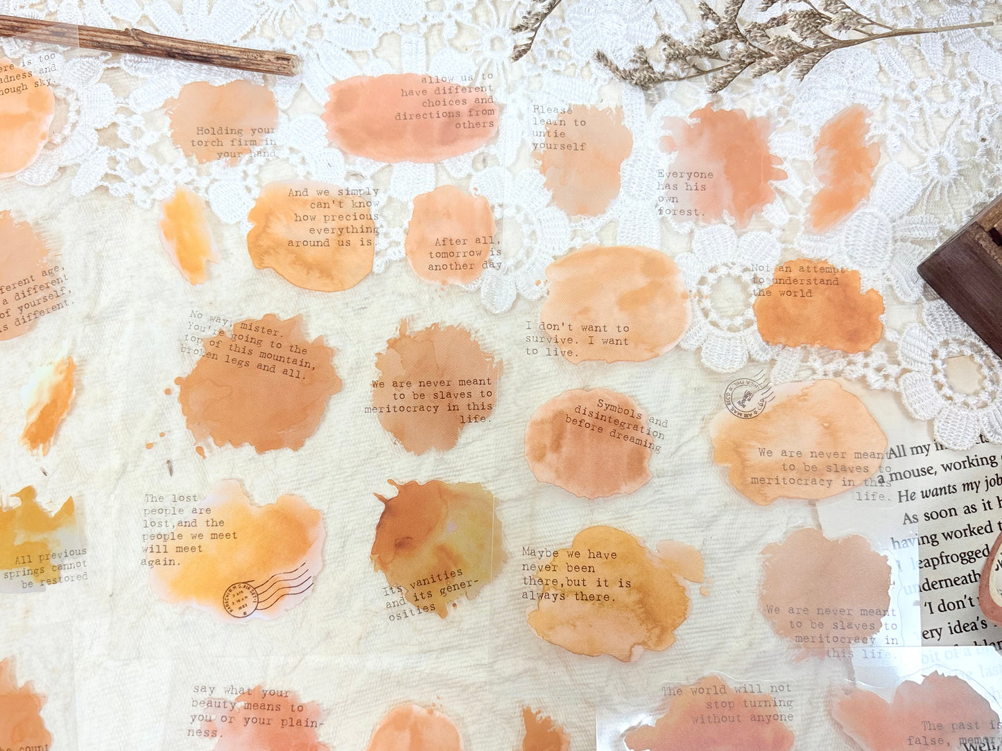 Colored Quote Sticker Set - Orange