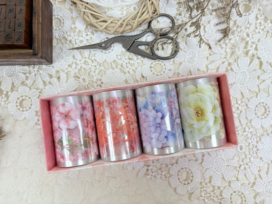 Pastel Floral Sticker Washi Tape Set