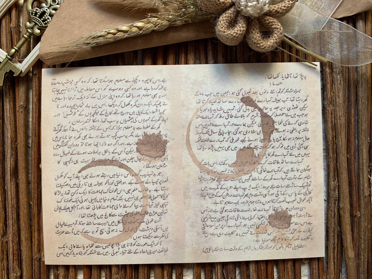 Horizontal Paper Booklet - Coffee Stains