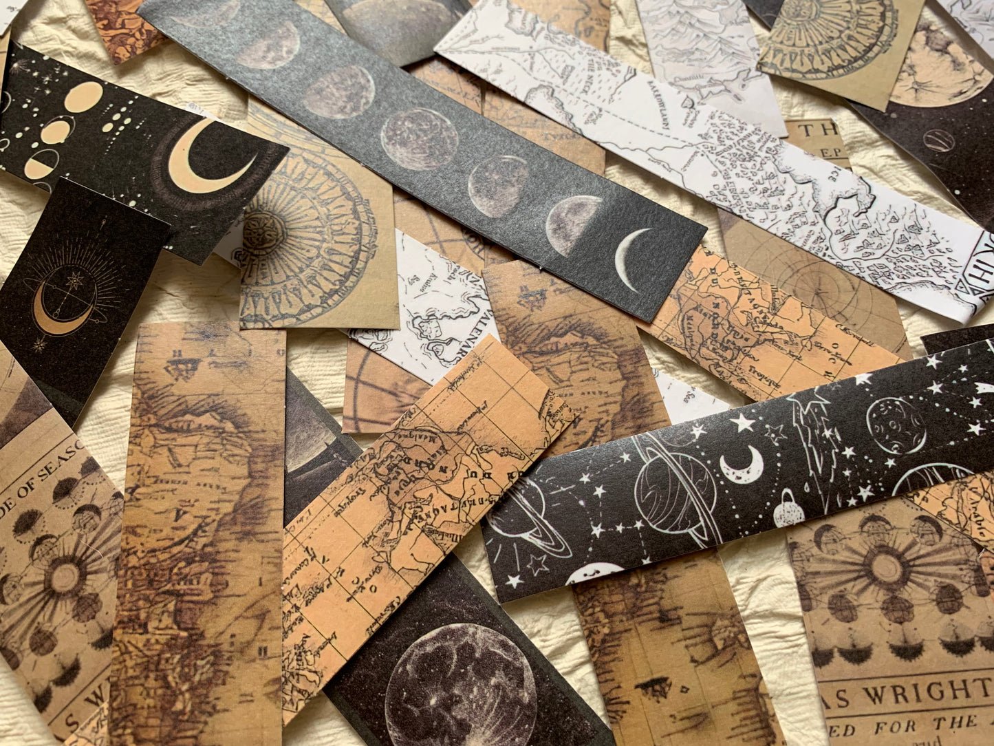 Maps and Moon Strip Stickers