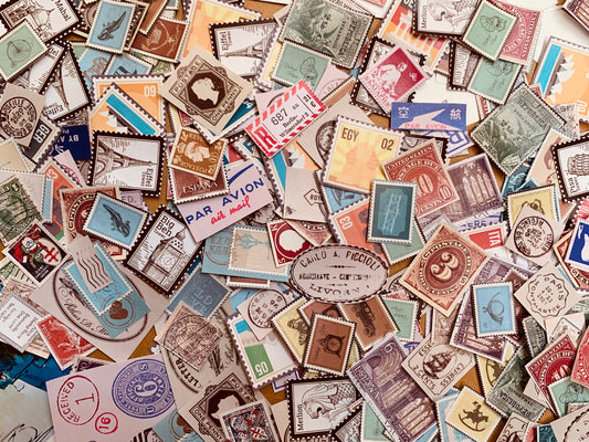 Vintage Post Stamp Stickers