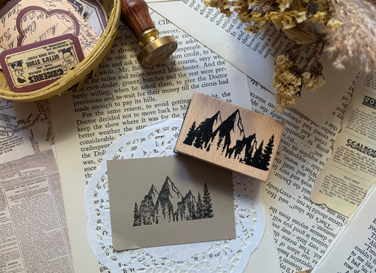 Mountains and Pine Stamp