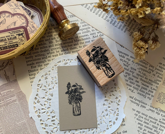 Flower Vase Wooden Stamp