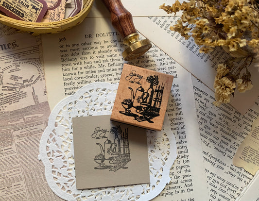 Spring Table Wooden Stamp
